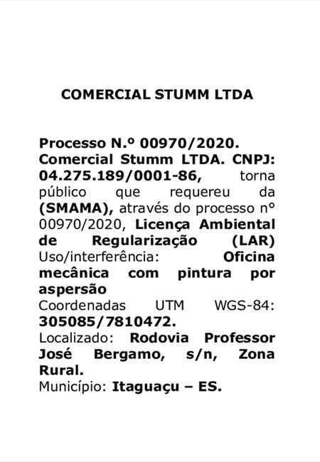 COMERCIAL STUMM LTDA